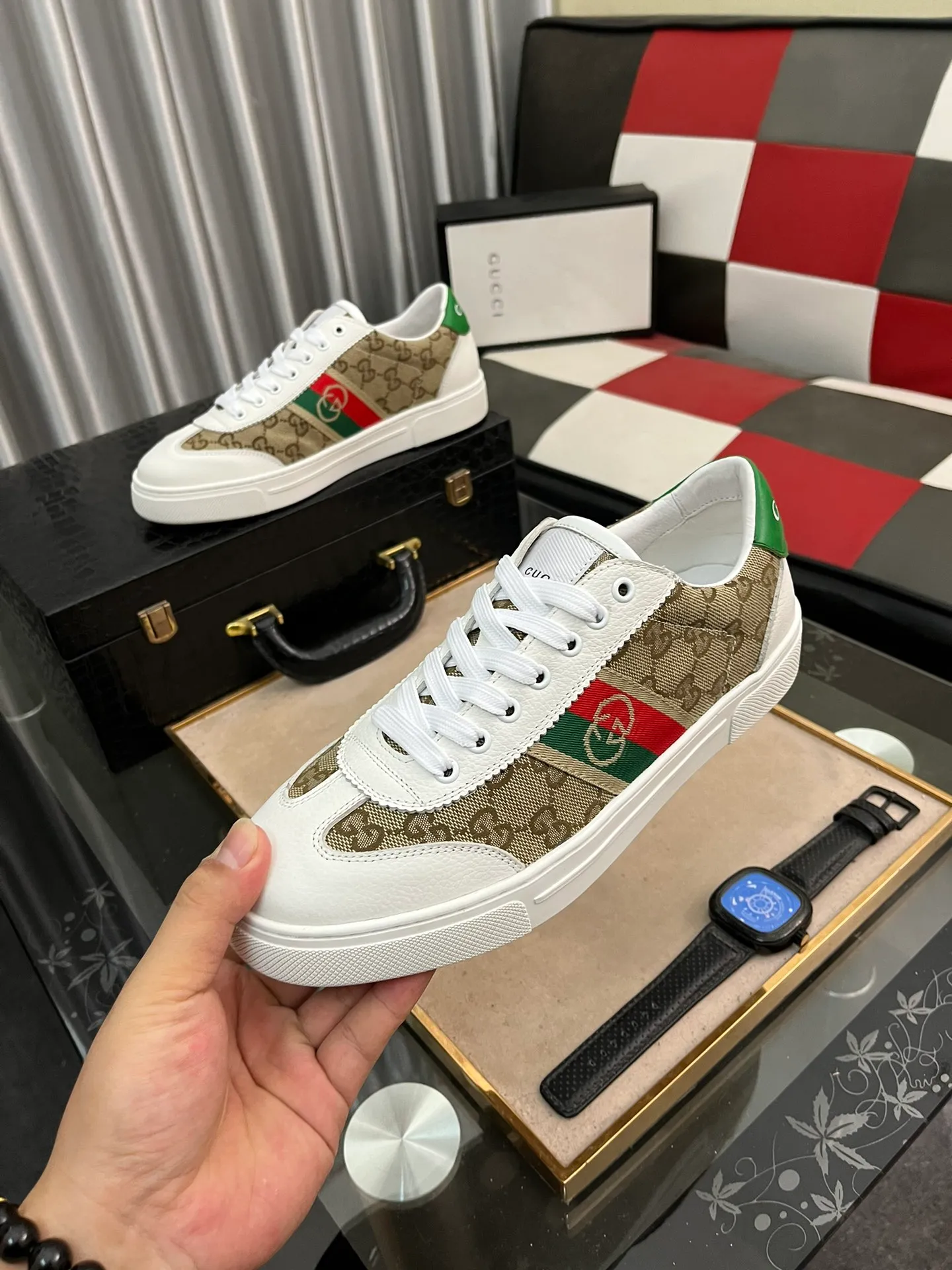 Men's shoes 💰400⌚️⌚️《Gucci*》The latest hot-selling casual shoes, top brand [seduce] luxury~purchase, top~quality. [Strong] The upper is made of imported breathable mesh with material ➕ breathable sports lining (•) and fine workmanship. Original personalized fashionable soft rubber wear-resistant outsole, size: 38-443⃣️colors available